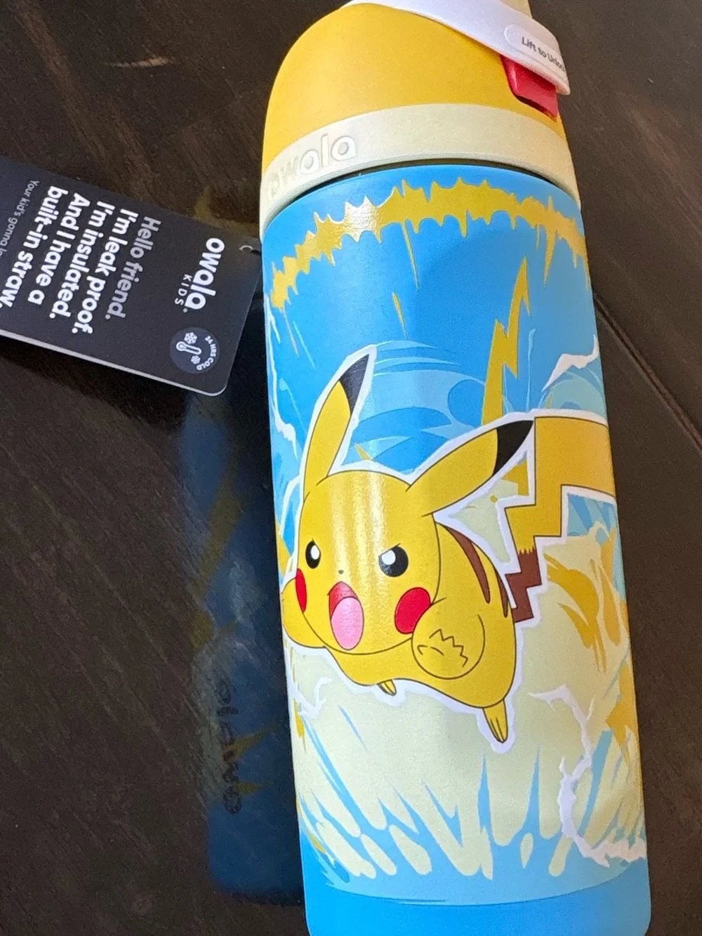 Owlab Pokemon Pikachu Kids Water Bottle - Yellow & Blue